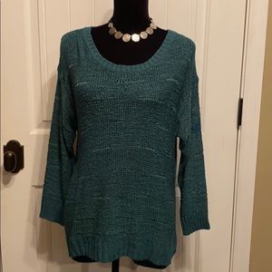 H & M green and teal sweater